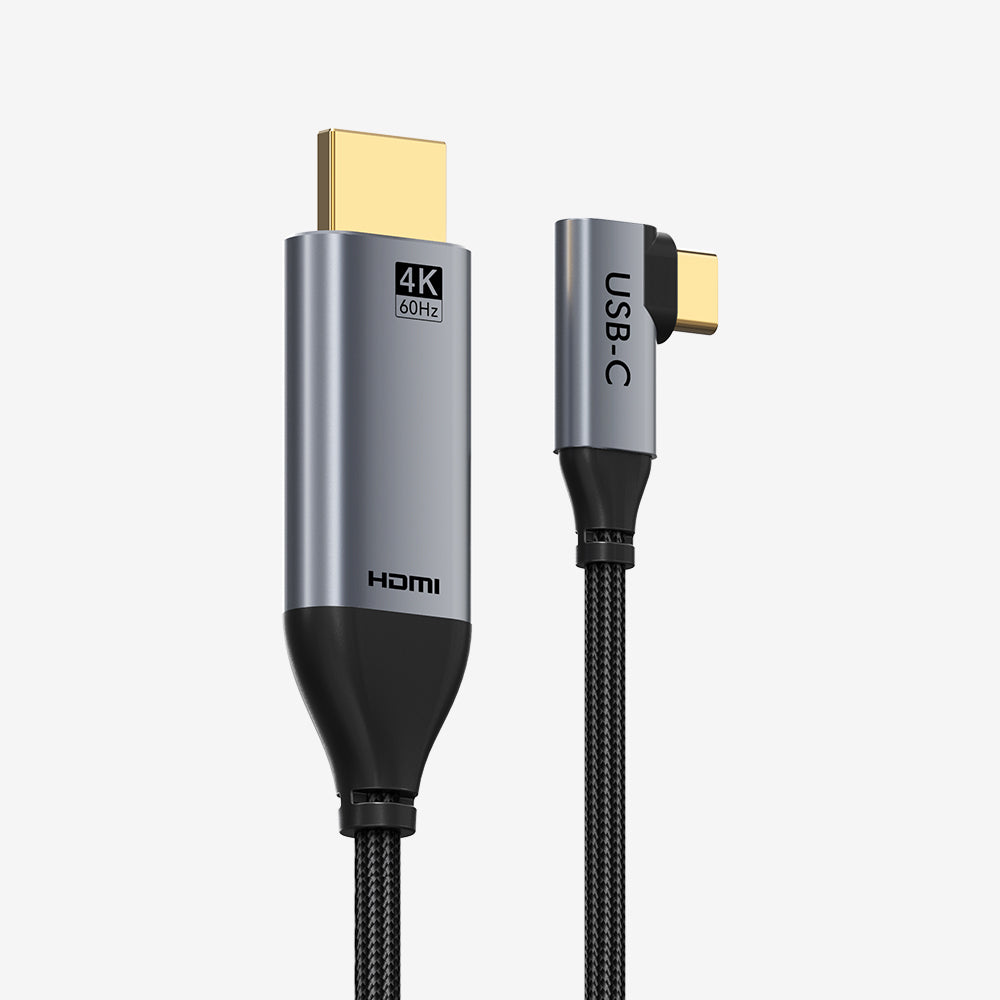 CABLETIME USB-C to HDMI Cable 4K 60Hz Right Angle for MacBook Pro, model CC11K, SKU CT-C160-PU31-CMRHD1-S1.8.