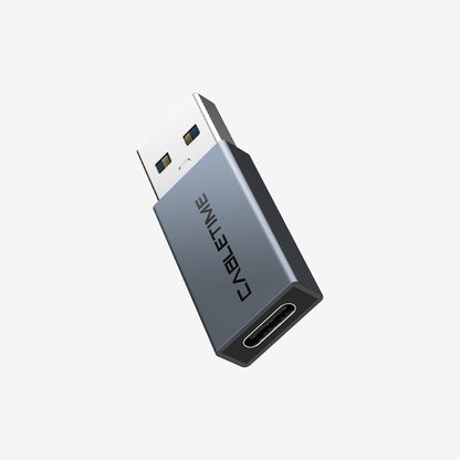 CABLETIME USB 3.0 A Male to USB-C Female OTG Adapter, model CP77G, SKU CT-C160-PU33-CFAM(OTG)-AS
