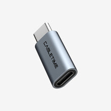 CABLETIME USB-C male to USB-C female adapter CP74G CT-C160-U31-CMCF-AS