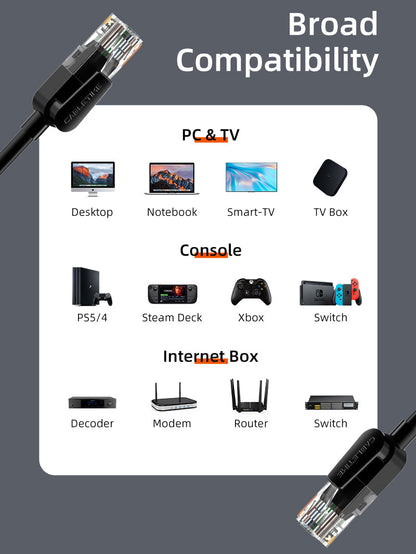 CABLETIME Cat6 Ethernet Network Cable UTP RJ45 Black