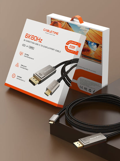 CABLETIME USB Type C to HDMI Cord 4K 60Hz for MacBook Air, model CC13K, SKU CT-C160-PU31-CMHD4-S1.8