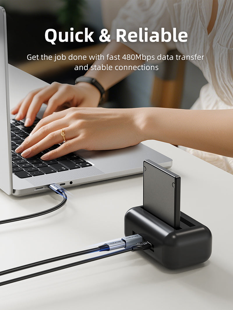 CABLETIME USB C to USB B 2.0 Printer Adapter, model CCB2G, SKU CT-CFBM2-AG