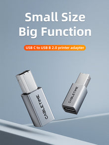 CABLETIME USB C to USB B 2.0 Printer Adapter, model CCB2G, SKU CT-CFBM2-AG
