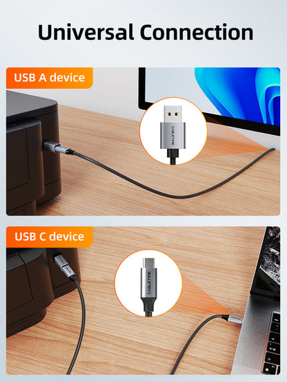 CABLETIME USB C to USB B 2.0 Printer Adapter, model CCB2G, SKU CT-CFBM2-AG