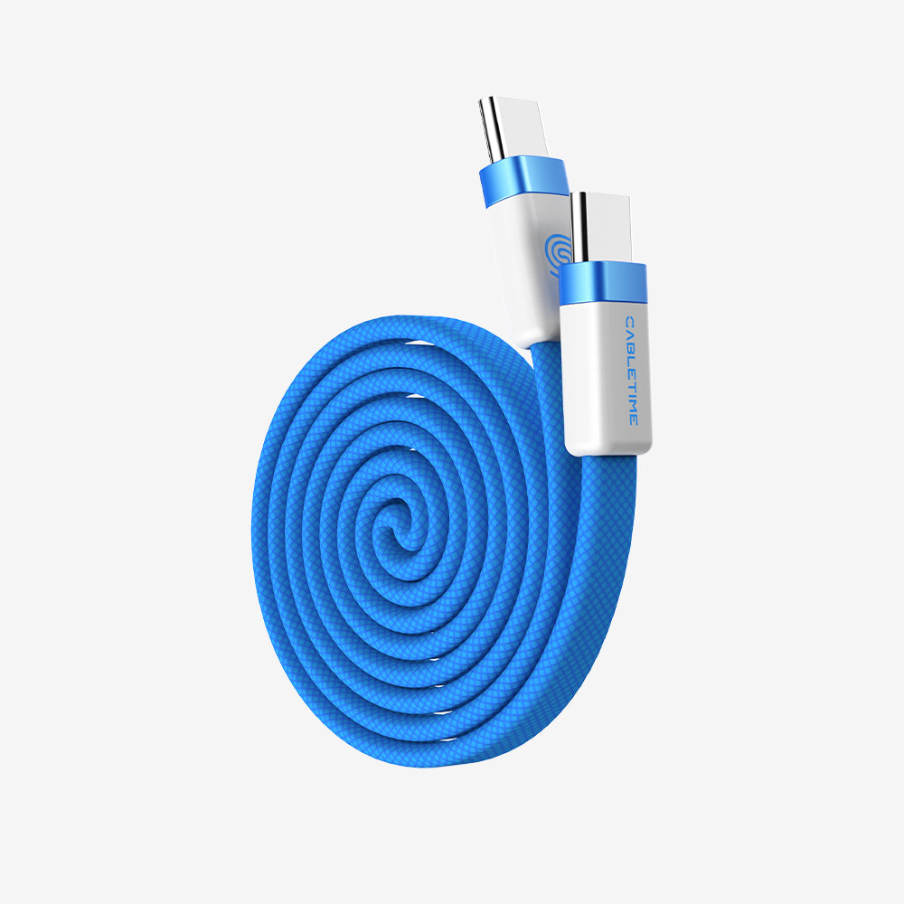 CABLETIME magnetic flat 100W USB-C cable black and white CT-CM100M-ABW1