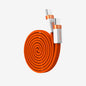 CABLETIME magnetic flat 100W USB-C cable orange and white CT-CM100M-AOW1