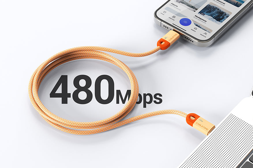 CABLETIME USB-C cable 480Mbps data transfer feature