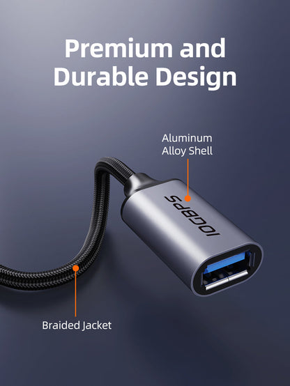 CABLETIME 10Gbps USB-C Male to USB-A Female Adapter, model CP62G, SKU CT-CMAF10-AGL