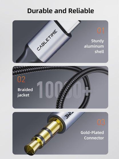 iPhone 16 15 Aux Cord for Car USB C to 3.5mm Audio Jack Cable Car Auxiliary