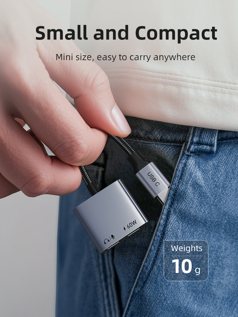 CABLETIME USB-C audio adapter dimensions
