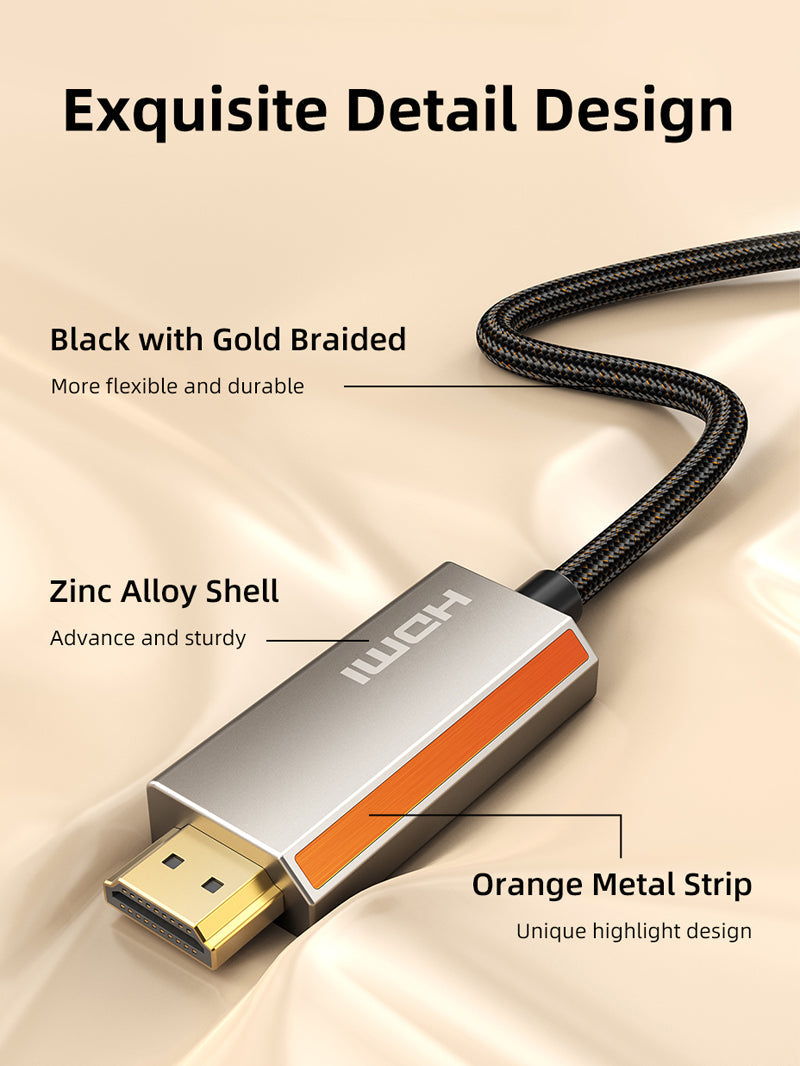 CABLETIME Zinc Alloy USB C Male to HDMI Male 8K Cable Cord 4K 120Hz for MacBook Pro, models CC15H / CC15L / CC15N, SKUs CT-CMHD8K-ZG1 / CT-CMHD8K-ZG2 / CT-CMHD8K-ZG3