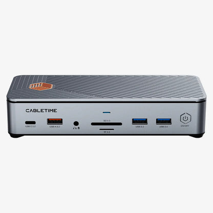 Cabletime 8K USB Laptop Docking Station Dual HDMI Three Monitors for ASUS Dell MacBook (CB14S)