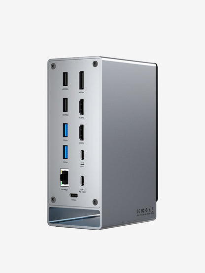 Three Monitor 16-in-1 USB Type C Docking Station with SSD Enclosure