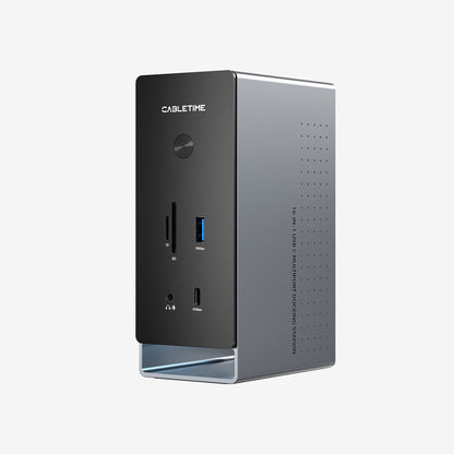 Three Monitor 16-in-1 USB Type C Docking Station with SSD Enclosure
