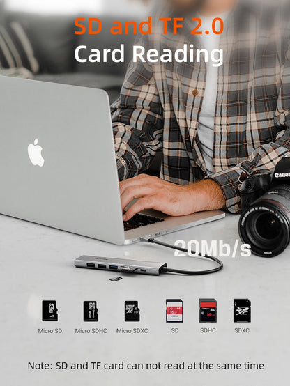 Ultra Slim Aluminum Multiport 7 IN 1 USB-C Hub for Macbook Pro