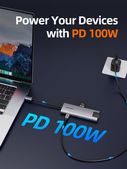 9-in-1 USB-C Hub with 4K HDMI Charging Ethernet Audio Jack