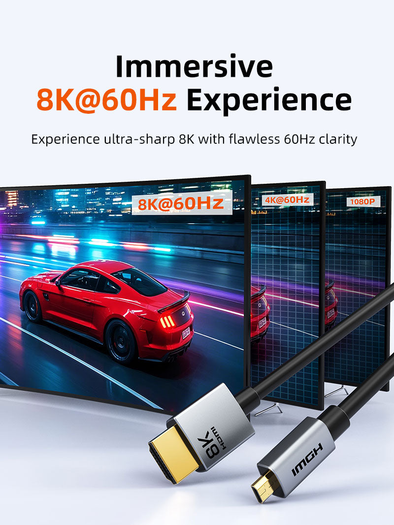 CABLETIME 8K60Hz Micro HDMI to HDMI Cable Bi-Direction for Raspberry Pi 4