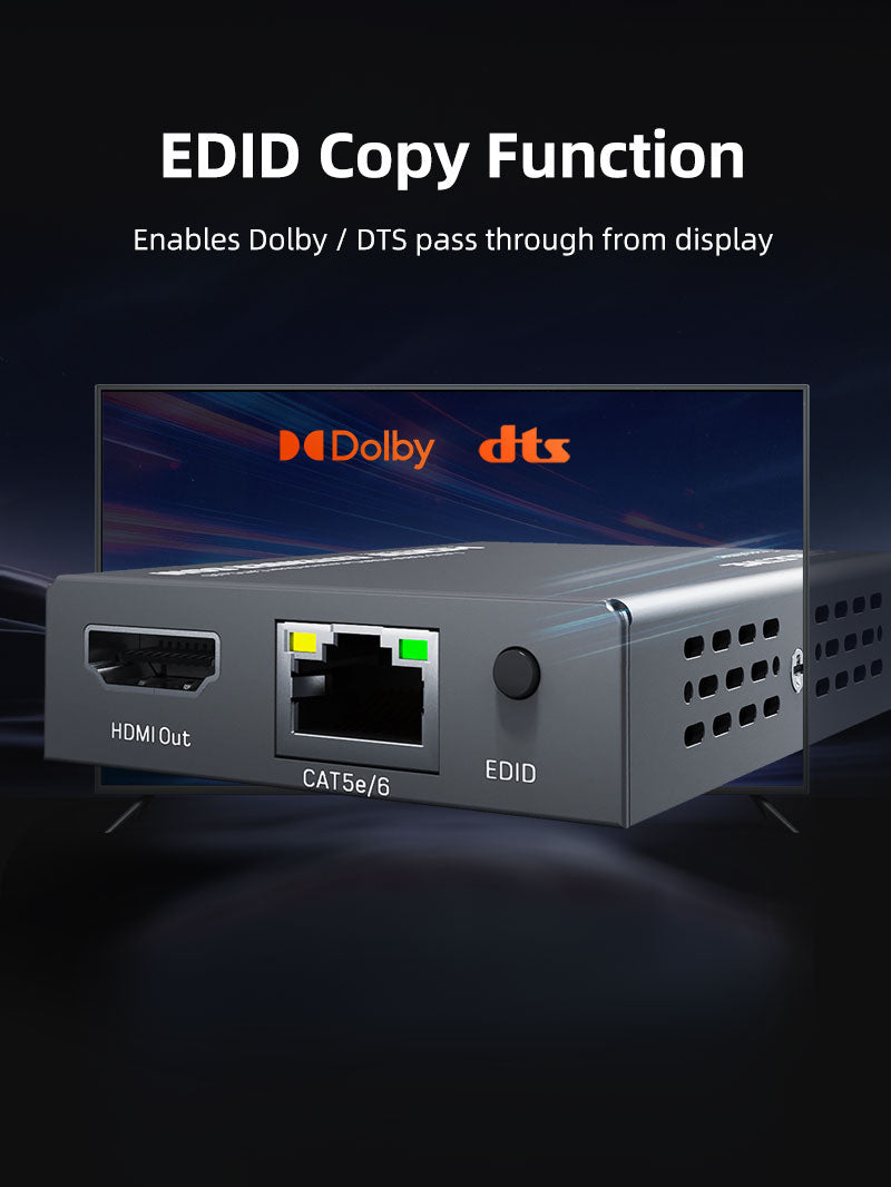 CABLETIME 1080P 60Hz CAT6 CAT5 HDMI Extender Over Ethernet 60m with HDMI Loop-Out, IR Control & EDID Support