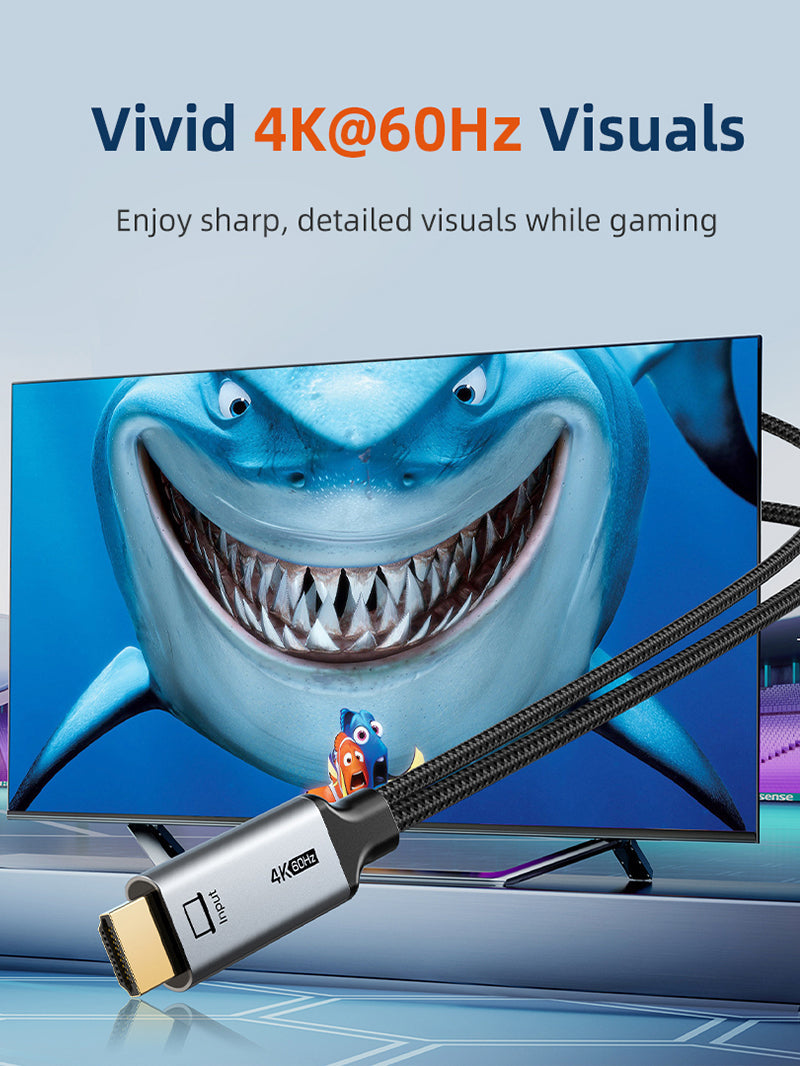 CABLETIME Active HDMI to USB-C Cable with USB Power | 4K 60Hz Unidirectional Adapter