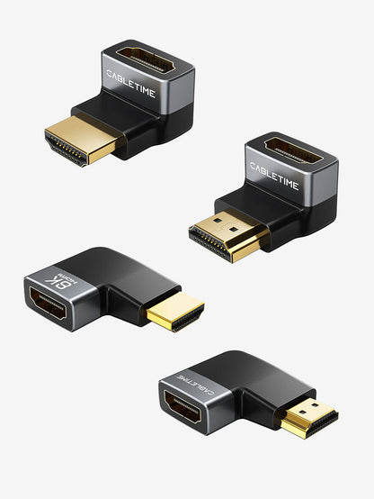 CABLETIME HDMI 2.1 right-angle adapters