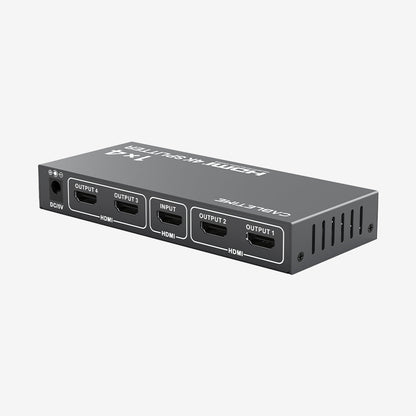CABLETIME 4K 1x4 HDMI Splitter for Multiple Monitors TV, 1 In 4 Out HDMI Distribution Amplifier