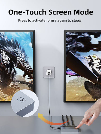 CABLETIME 4K 60Hz HDMI Splitter 1 IN 2 Out for Dual Monitors, HDMI 1x2 Splitter with USB-C Power & LED Indicators