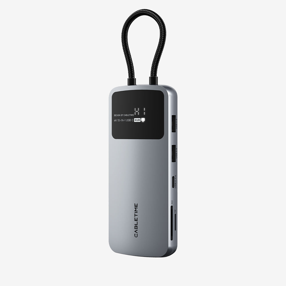 10 IN 1 USB C Hub Multiport Adapter with 4K60Hz HDMI Ethernet