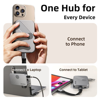 7-in-1 Magnetic USB-C Hub with SSD enclosure for iPhone 17 16 15 Pro Max MacBook Pro Air, iPad Pro