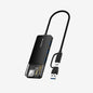CABLETIME USB-C to 4-Port USB-A 3.0 Hub 5Gbps with USB-A Adapter | CT-HUBT3-PB