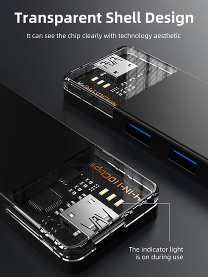 CABLETIME 10Gbps USB A 3.2 Hub USB-A / USB-C to 4-Port USB-A Hub for Laptop -