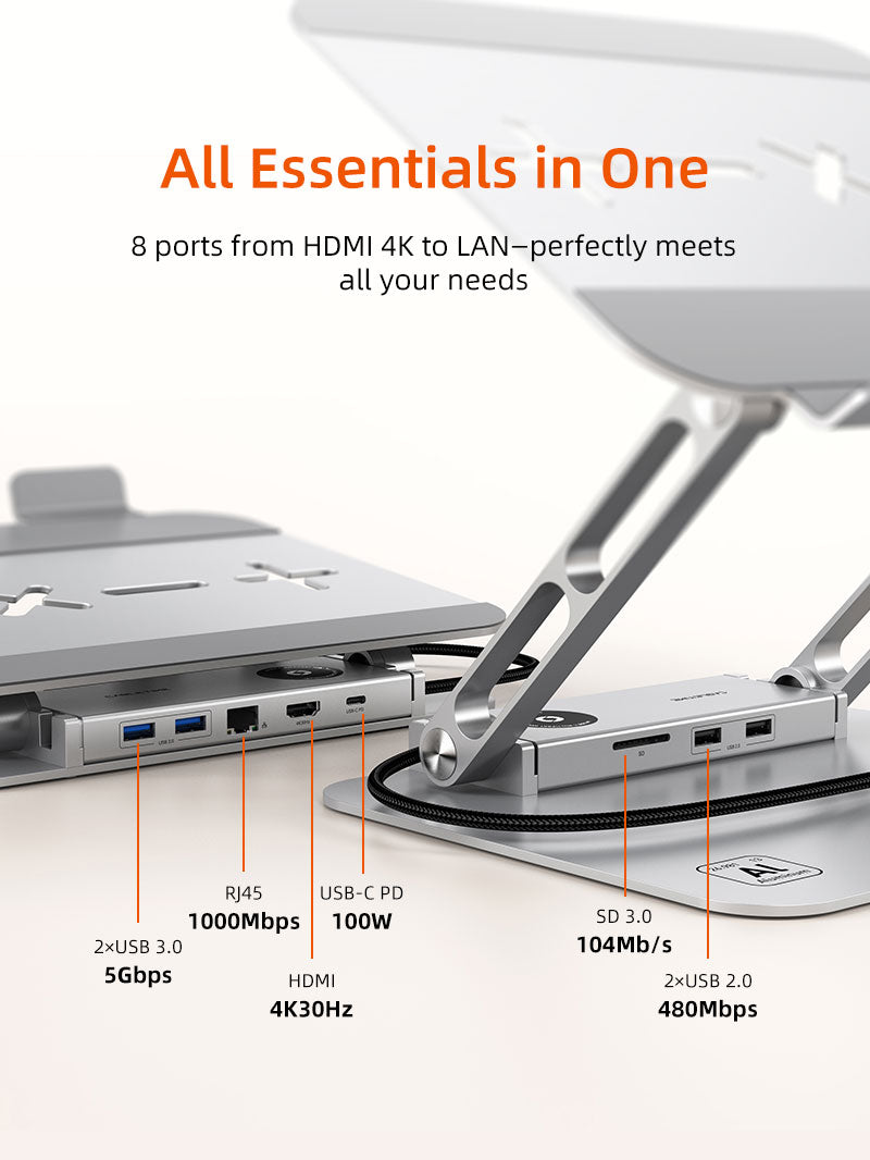Laptop Docking Station Stand 8 IN 1 for Macbook