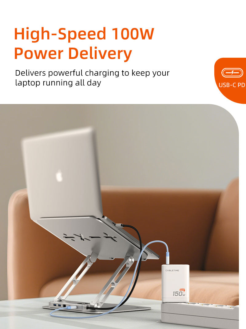 Laptop Docking Station Stand 8 IN 1 for Macbook