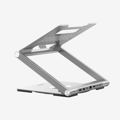 Adjustable USB C Laptop Docking Station Stand 6 IN 1 for MacBook Pro Dell HP Surface Lenovo