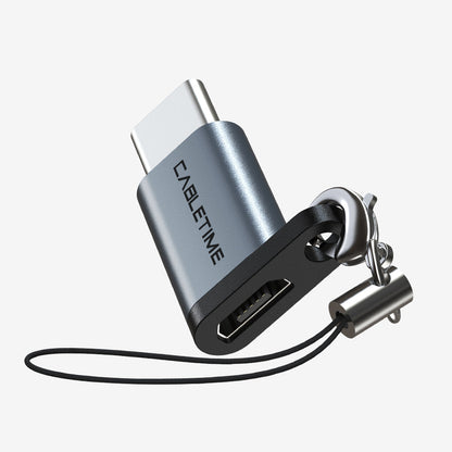 CABLETIME USB-C to Micro USB 2.0 Adapter OTG 480Mbps Fast Charge, models CP72B / CP72G, SKUs CT-OTG-CMBF-ABL / CT-OTG-CMBF-AGL