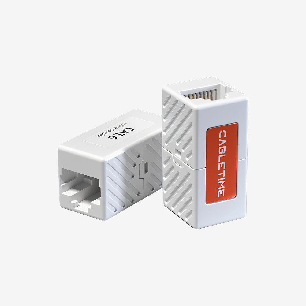 CABLETIME Cat6 RJ45 Inline Coupler Female to Female Ethernet Coupler