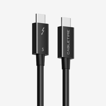 CABLETIME Intel Certified Thunderbolt 5 Cable 0.8m | 240W, 120Gbps, 8K, model CT50G, SKU CT-TB5-PB0.8