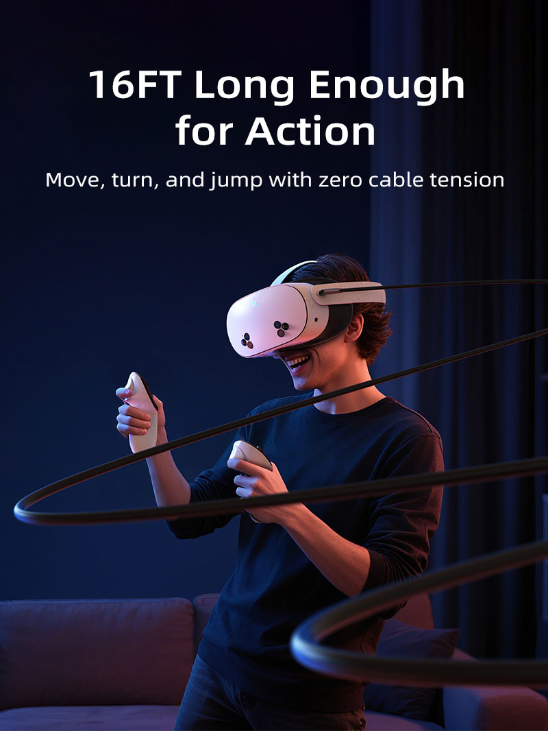 CABLETIME VR cable ergonomic right-angle connector
