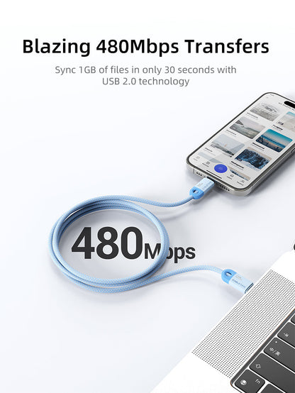 CABLETIME 100W Braided USB-C to USB-C Fast Charging Cable, 480Mbps – product view 5 | CUP0E/CUP0H/CUP0L/CUP1E/CUP1H/CUP1L