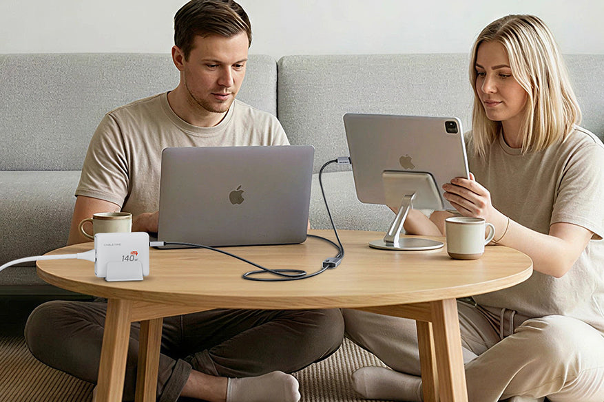 CABLETIME 2-in-1 USB-C to Dual USB-C 140W Charging Cable, 1.5m – feature detail 13 | CU14J