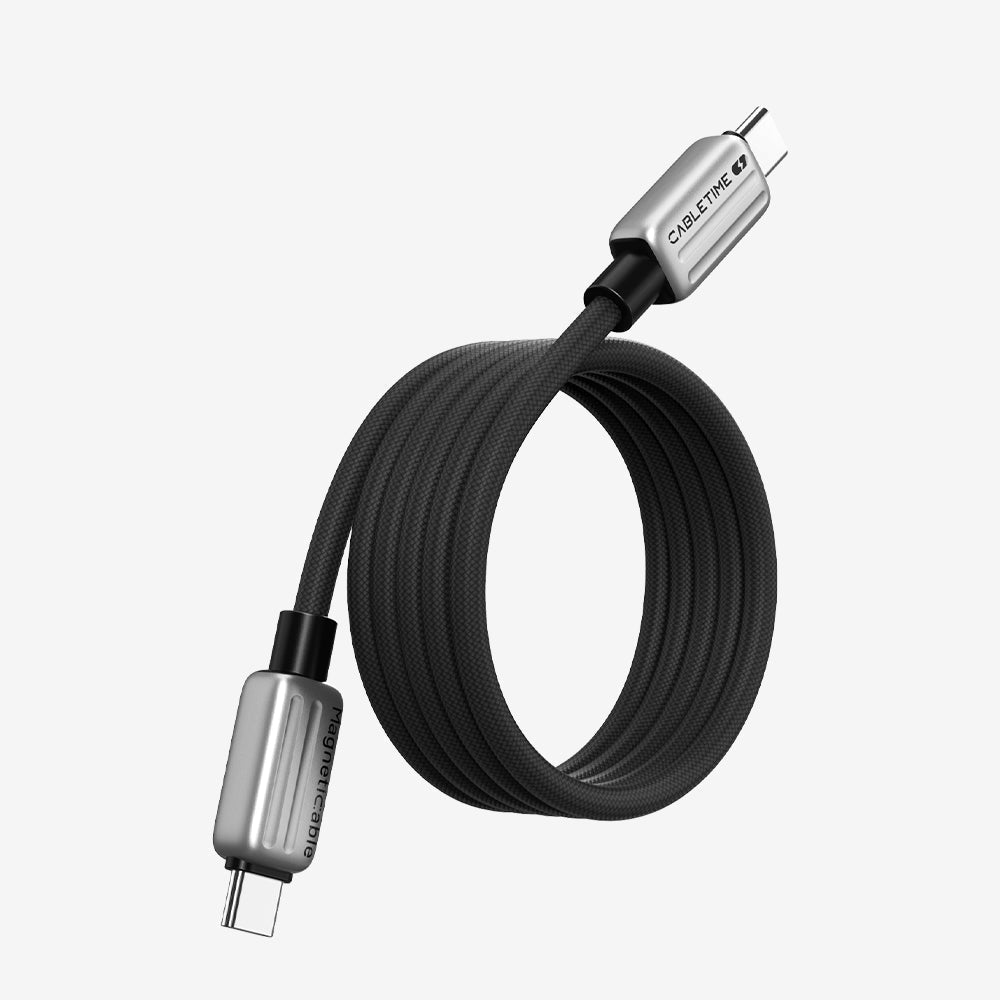CABLETIME 240W Magnetic Braided USB-C to USB-C Charging Cable, 480Mbps – product view 2 | CU06H/CU06L/CU08H/CU08L