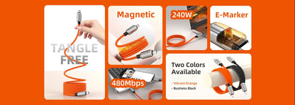 CABLETIME 240W Magnetic Braided USB-C to USB-C Charging Cable, 480Mbps – feature detail 12 | CU06H/CU06L/CU08H/CU08L