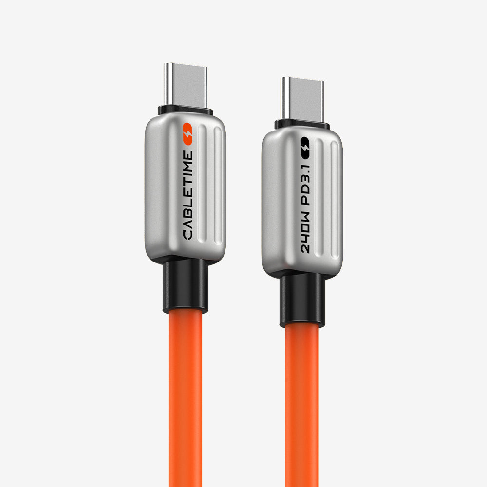 CABLETIME 240W Silicone USB-C to USB-C Fast Charging Cable with E-Marker – product view 1 | CU04H/CU04L/CU05H/CU05L/CU07H/CU07L