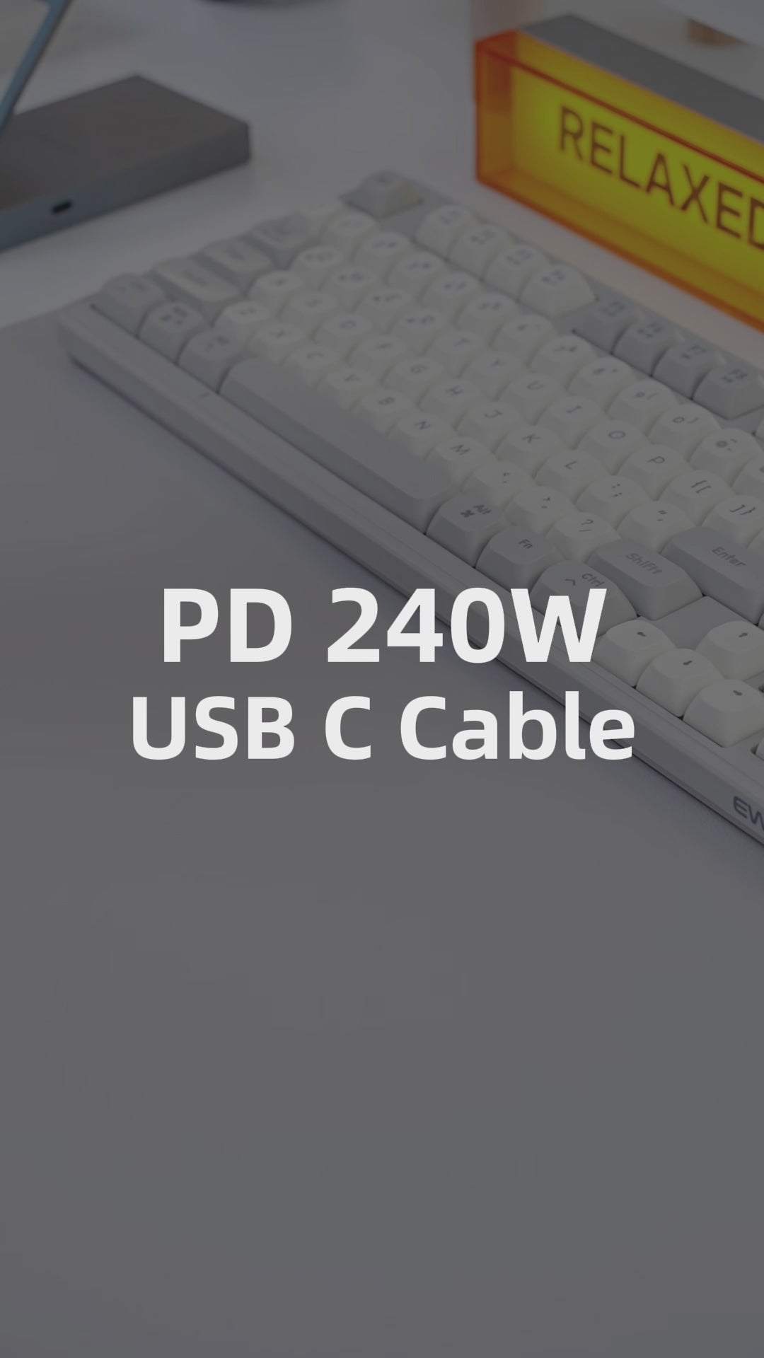 CABLETIME 240W Silicone USB-C to USB-C Fast Charging Cable with E-Marker – product view 2 | CU04H/CU04L/CU05H/CU05L/CU07H/CU07L