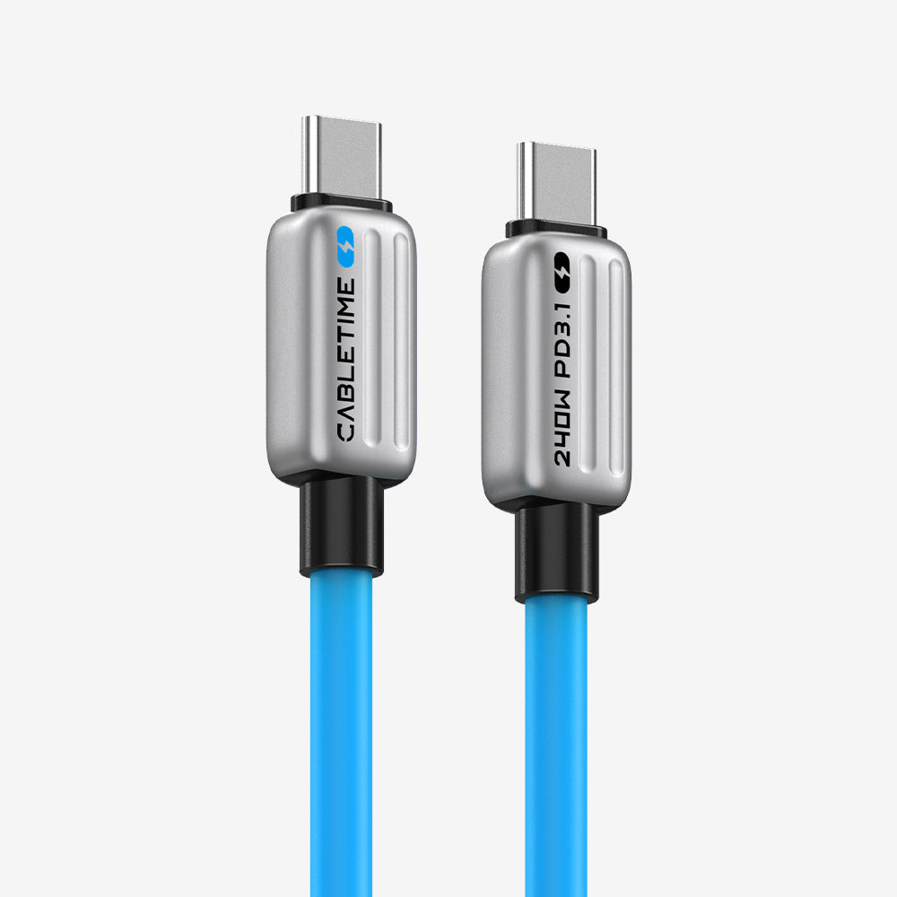 CABLETIME 240W Silicone USB-C to USB-C Fast Charging Cable with E-Marker – product view 3 | CU04H/CU04L/CU05H/CU05L/CU07H/CU07L