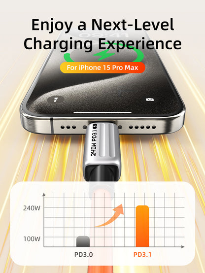 CABLETIME 240W Silicone USB-C to USB-C Fast Charging Cable with E-Marker – product view 5 | CU04H/CU04L/CU05H/CU05L/CU07H/CU07L