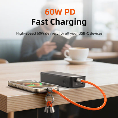 CABLETIME 60W USB-C Wrist-Lanyard Charging Cable, 480Mbps – product view 6 | CU46G