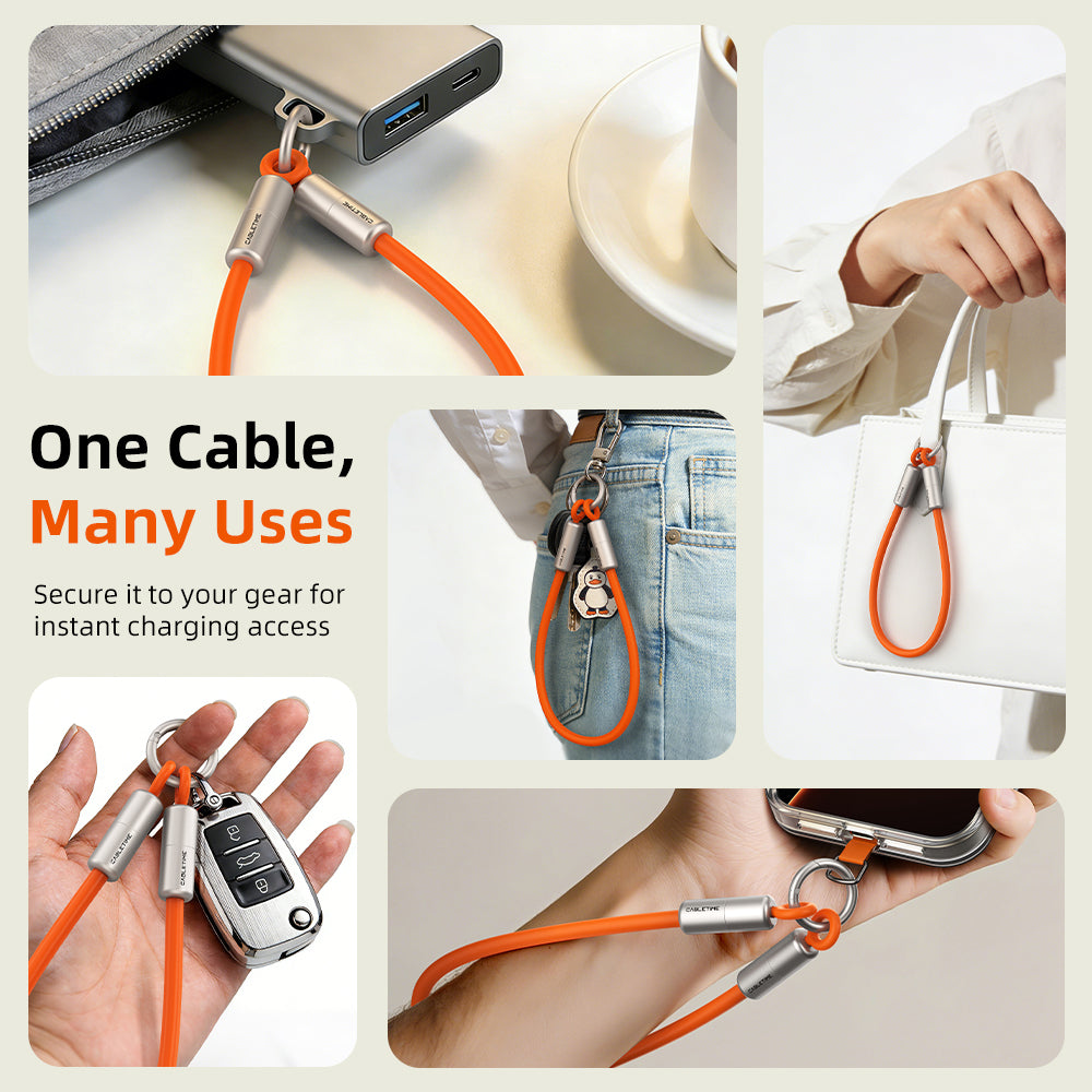 CABLETIME 60W USB-C Wrist-Lanyard Charging Cable, 480Mbps – product view 9 | CU46G