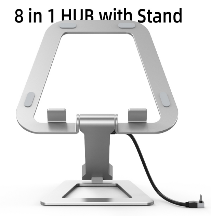 CABLETIME Adjustable Laptop Stand with 8-in-1 USB-C Hub, 4K@60Hz and 100W PD – product image 1 | CS18S