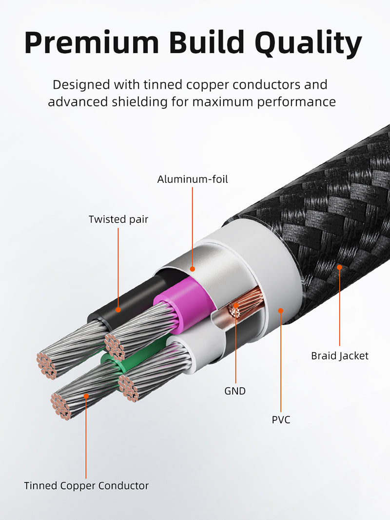 CABLETIME CA15 braided printer cable durability feature