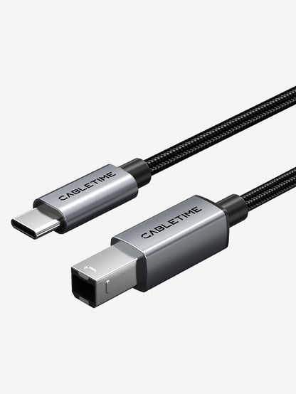 CABLETIME CA16 USB-C to USB-B printer cable product view